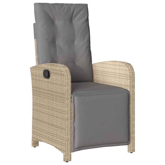 ComfortXL - Table et Chaises de Jardin Repas Résine Tressée pour 4 Personnes Dossiers Inclinables Beige 5 pcs – ComfortXL Outdoor Living - Image 6