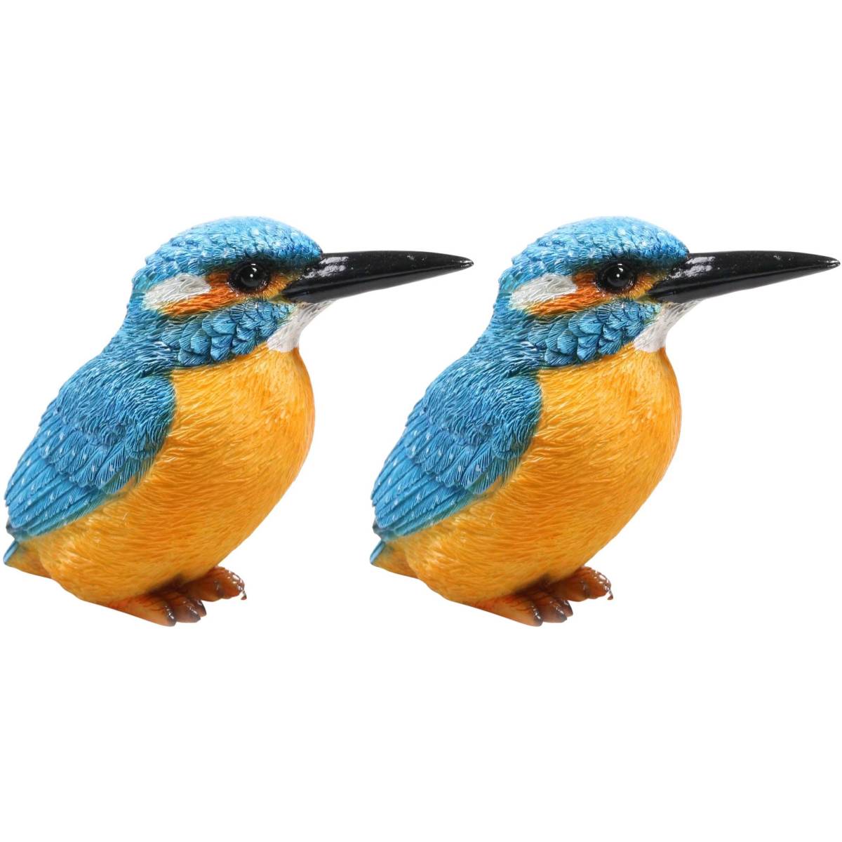 Farmwood Animals - Oiseau martin pêcheur en résine 12.5 x 6 x 10 cm (Lot de 2) - Image 1