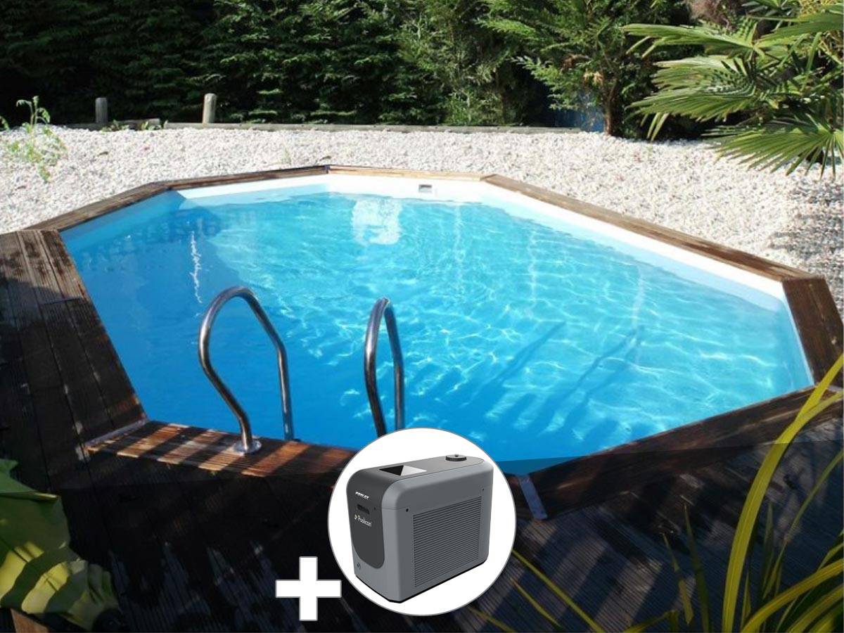 Gré - Kit piscine bois Gré Grenade 2 4,36 x 3,36 x 1,17 m + Poolican