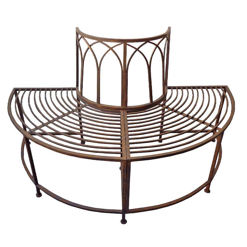La Grande Prairie - Banc de jardin demi cercle en fer 139x70x83cm - Image 2