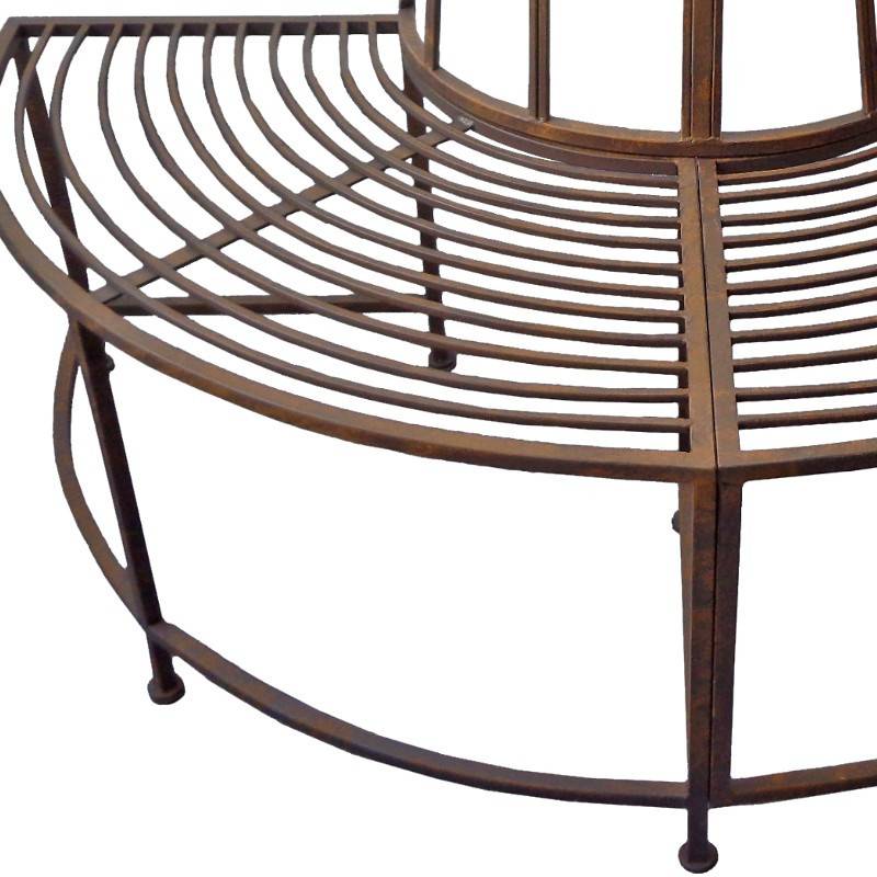 La Grande Prairie - Banc de jardin demi cercle en fer 139x70x83cm - Image 5