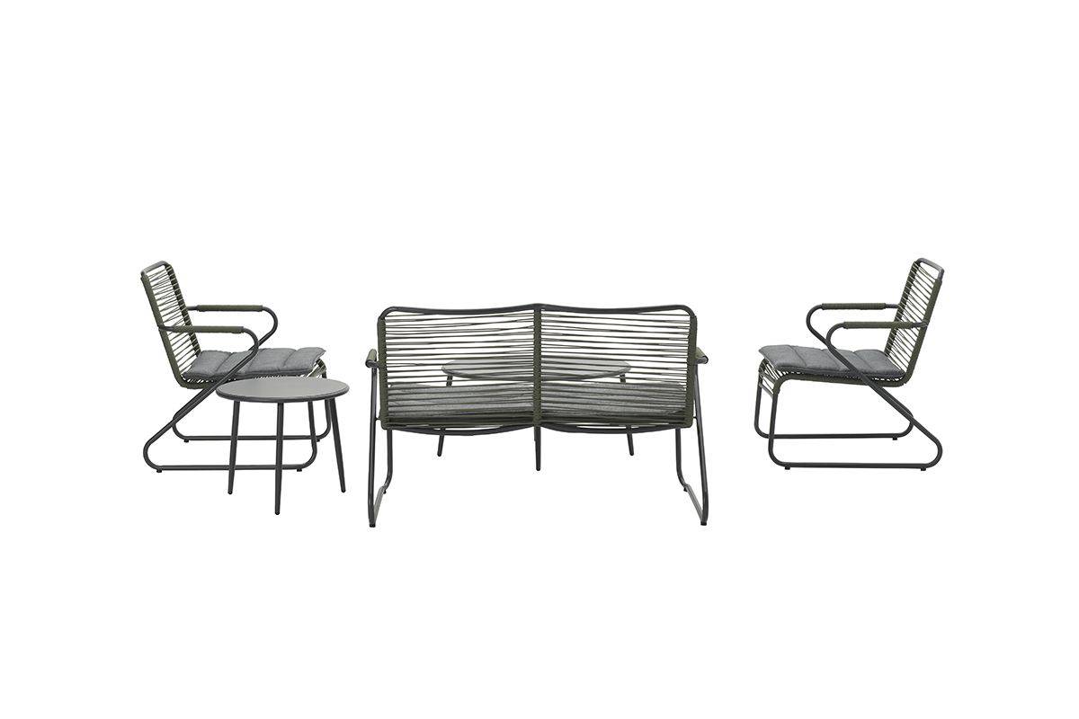 Garden Impressions - Ensemble de salon Hermes - 5 pièces - noir carbone - vert mousse - gris mystique - Image 2