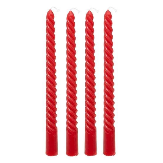 Lot de 4 Bougies Bâton "Hugo" 180g Rouge - Image 1
