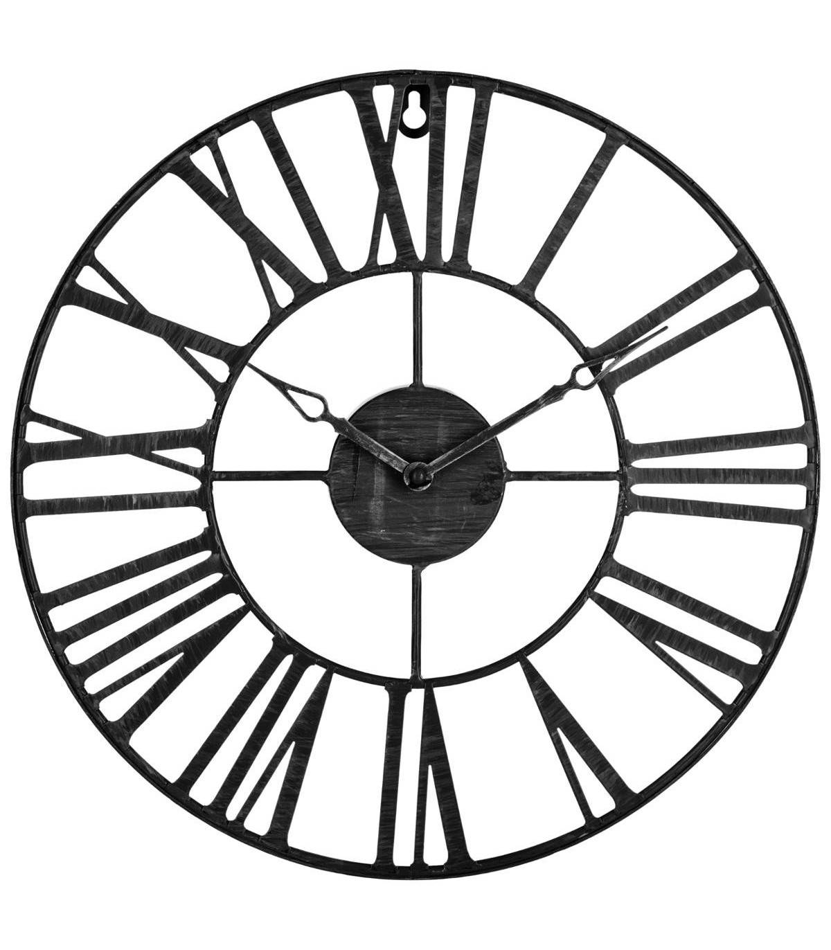 Pendule murale en métal Vintage Industriel noir D 36,5 cm - Image 1