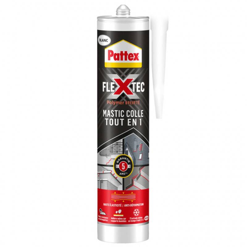 Pattex - Colle mastic Tout en 1 Flextec PATTEX - Teinte: Blanc - Image 1