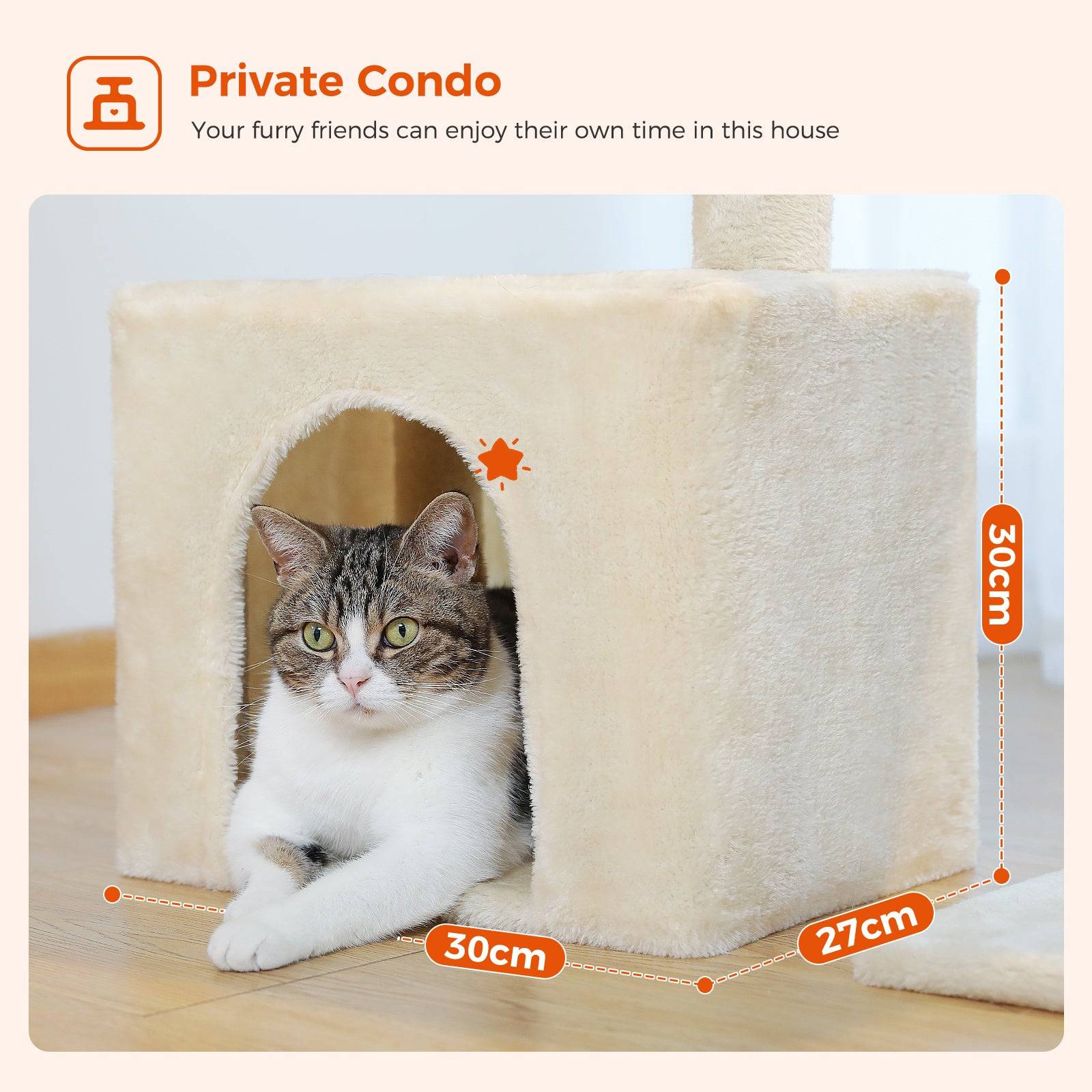 Petit Arbre à Chat 72 cm avec Hamac Beige PAWZ Road - Image 7