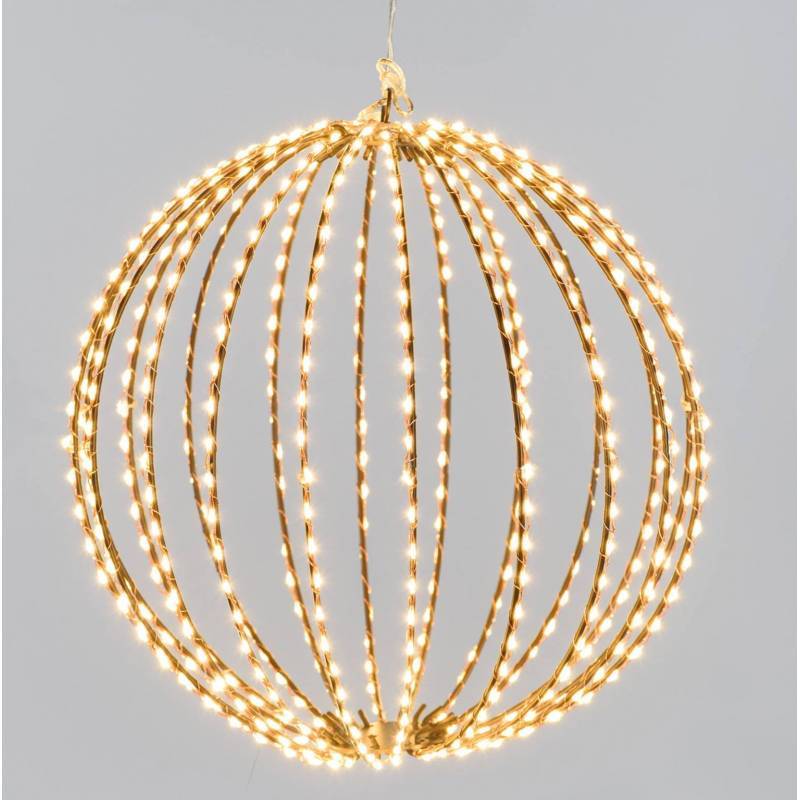 Lotti - Sphère lumineuse 30CM 500 LED blanc chaud fil cuivre structure métal marron Lotti - Image 1