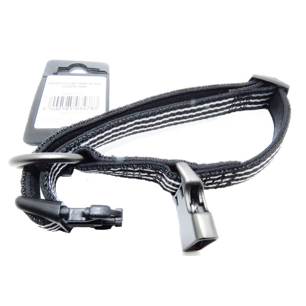 Collier Jannu noir réglable de 30 à 45 cm 15 mm taille M pour chien - Image 4