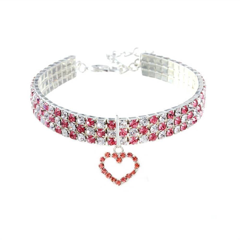 Collier en strass avec cœur pour chats DtopbuyAge - Image 1