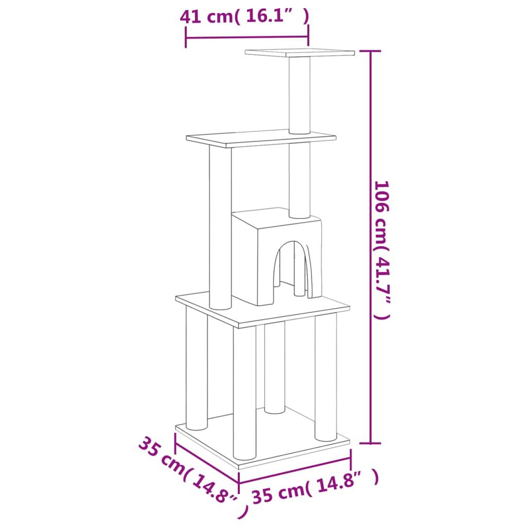 Vidaxl - Arbre à chat avec griffoirs en sisal Gris foncé 105 cm vidaXL 171468 - Image 3