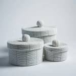 Lot de 3 boites Gigognes en perles - Blanc 2 - Image 1