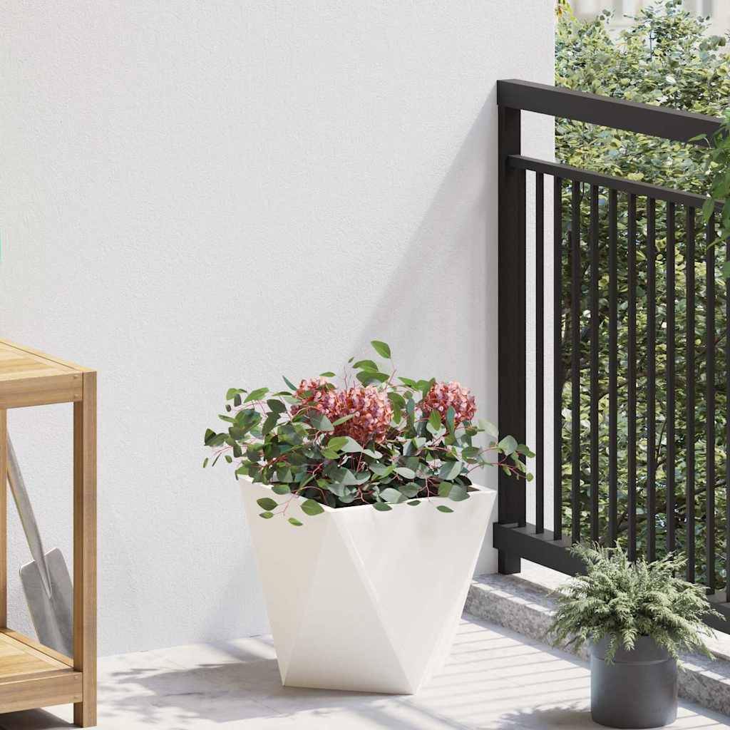Jardinière | Pot de fleurs | Cache-pot | Bac à fleurs Blanc 30 x 30 x 30 cm Acier - Image 2