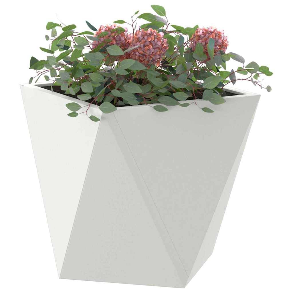 Jardinière | Pot de fleurs | Cache-pot | Bac à fleurs Blanc 30 x 30 x 30 cm Acier - Image 3