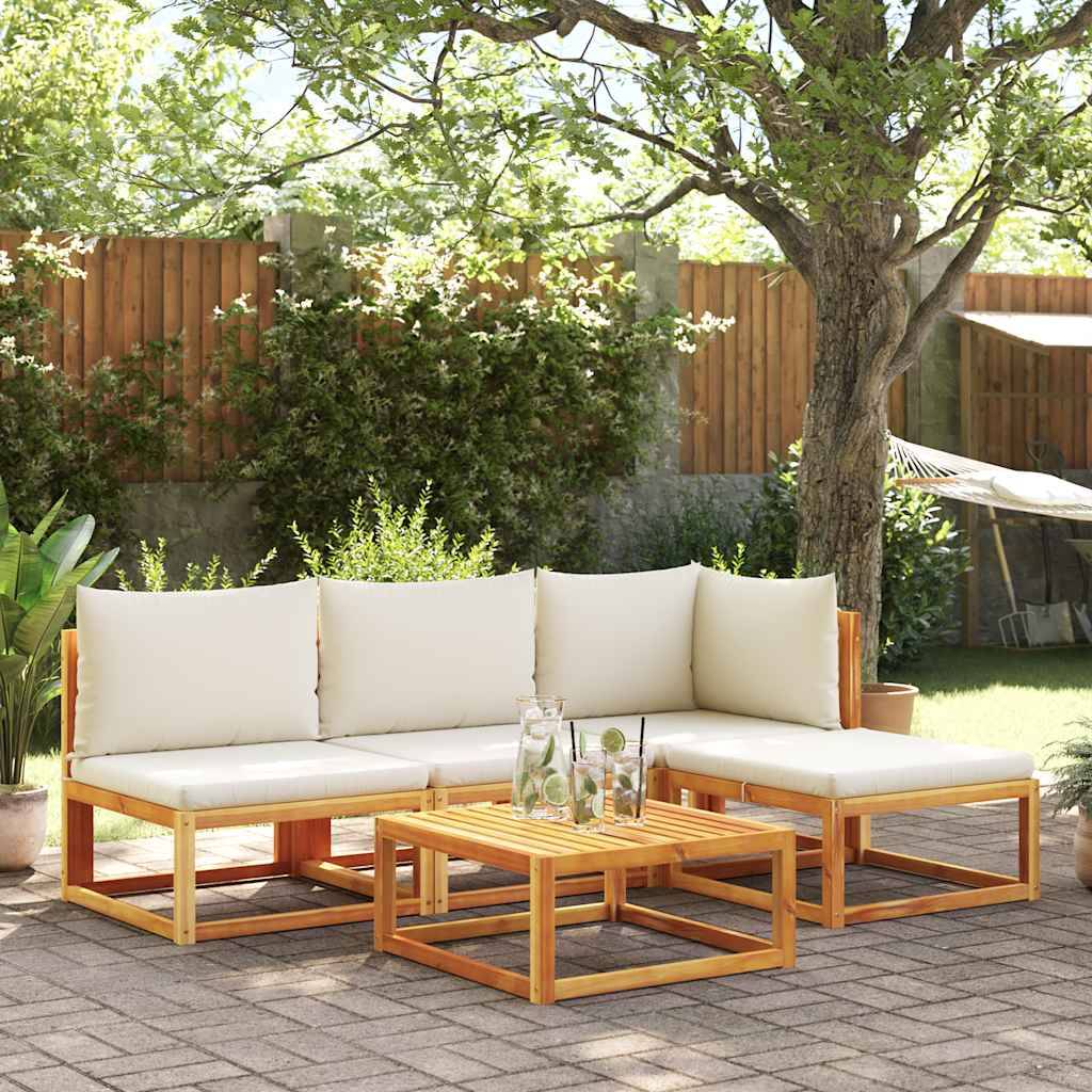 Canapé de jardin | Canapé D'extérieur | Sofa De Jardin sans accoudoirs avec coussins en bois d'acacia et corde Maison Chic - Image 3