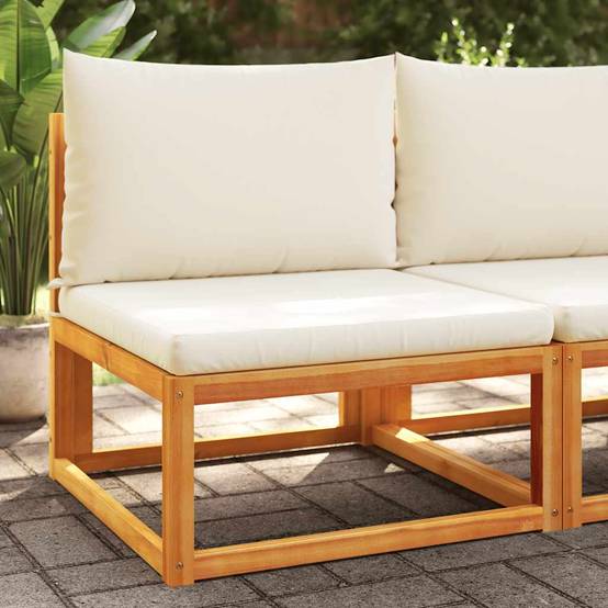 Canapé de jardin | Canapé D'extérieur | Sofa De Jardin sans accoudoirs avec coussins en bois d'acacia et corde Maison Chic - Image 2