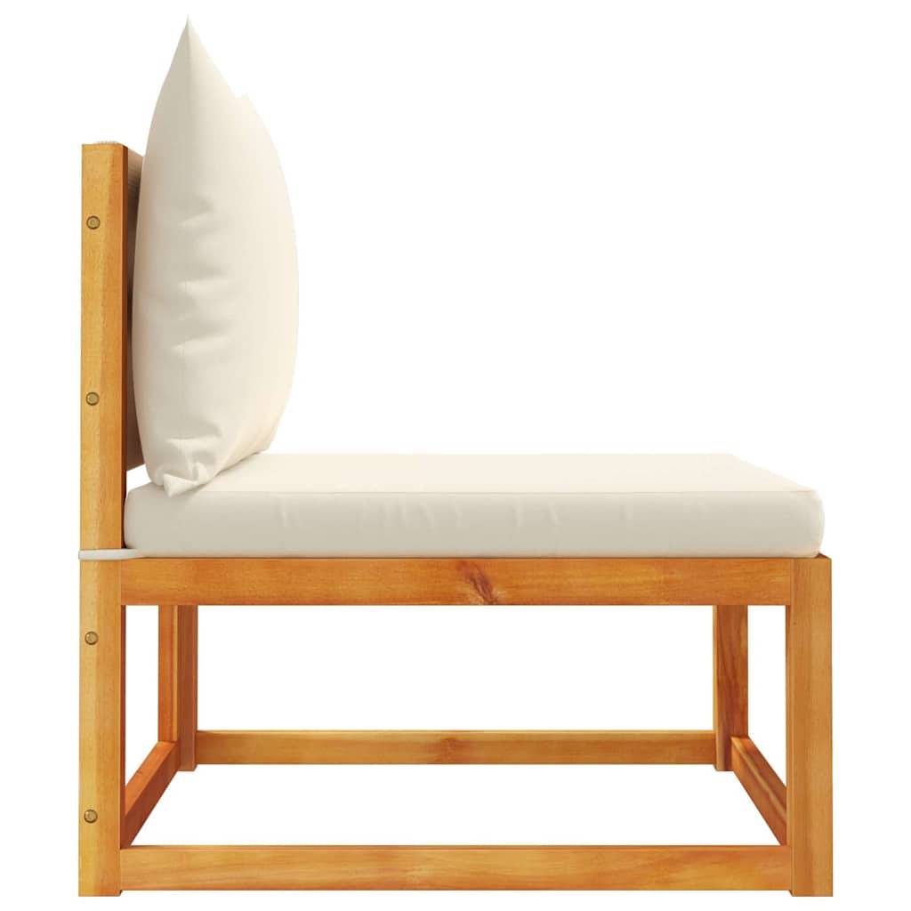 Canapé de jardin | Canapé D'extérieur | Sofa De Jardin sans accoudoirs avec coussins en bois d'acacia et corde Maison Chic - Image 5