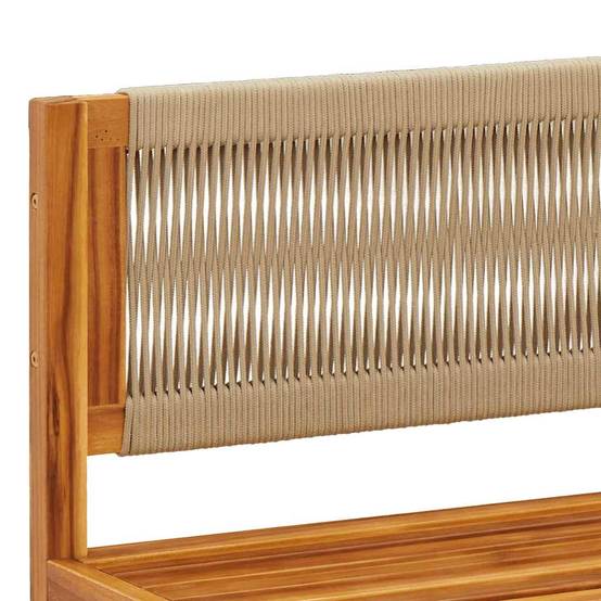 Canapé de jardin | Canapé D'extérieur | Sofa De Jardin sans accoudoirs avec coussins en bois d'acacia et corde Maison Chic - Image 7