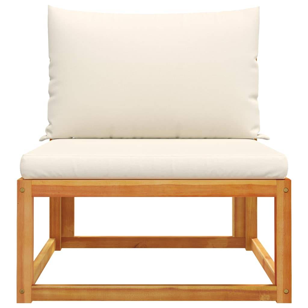 Canapé de jardin | Canapé D'extérieur | Sofa De Jardin sans accoudoirs avec coussins en bois d'acacia et corde Maison Chic - Image 4