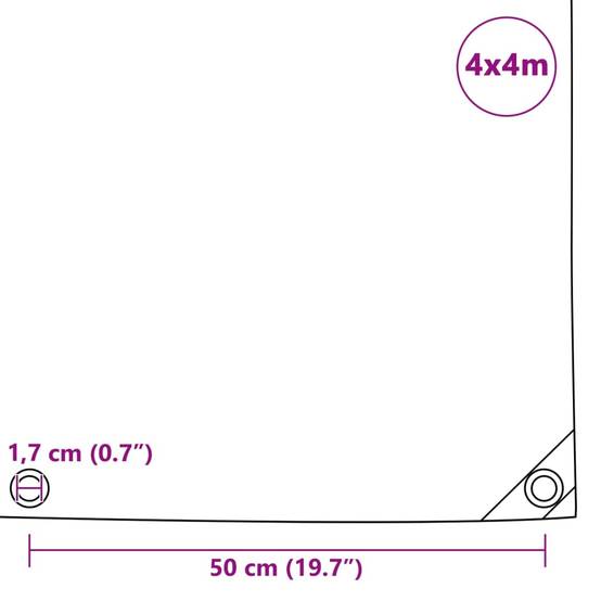Bâche de Protection Carrée en PVC 650g/m² pour Matériaux de Construction Grise 4x4m – ComfortXL Outdoor Living - Image 6