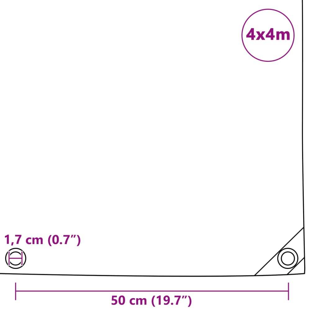 Bâche de Protection Carrée en PVC 650g/m² pour Matériaux de Construction Grise 4x4m – ComfortXL Outdoor Living - Image 6