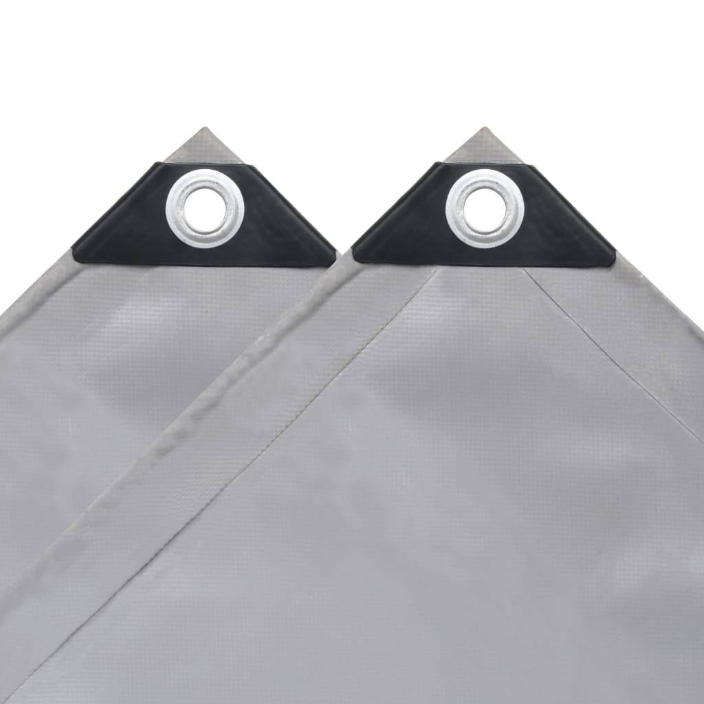 Bâche de Protection Carrée en PVC 650g/m² pour Matériaux de Construction Grise 4x4m – ComfortXL Outdoor Living - Image 4