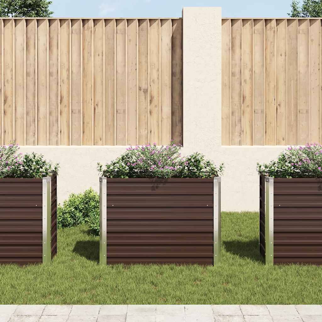 PANGIVO - Lit surélevé de jardin Acier galvanisé Marron 100 x 40 x 77 cm - PANGIVO - Image 3