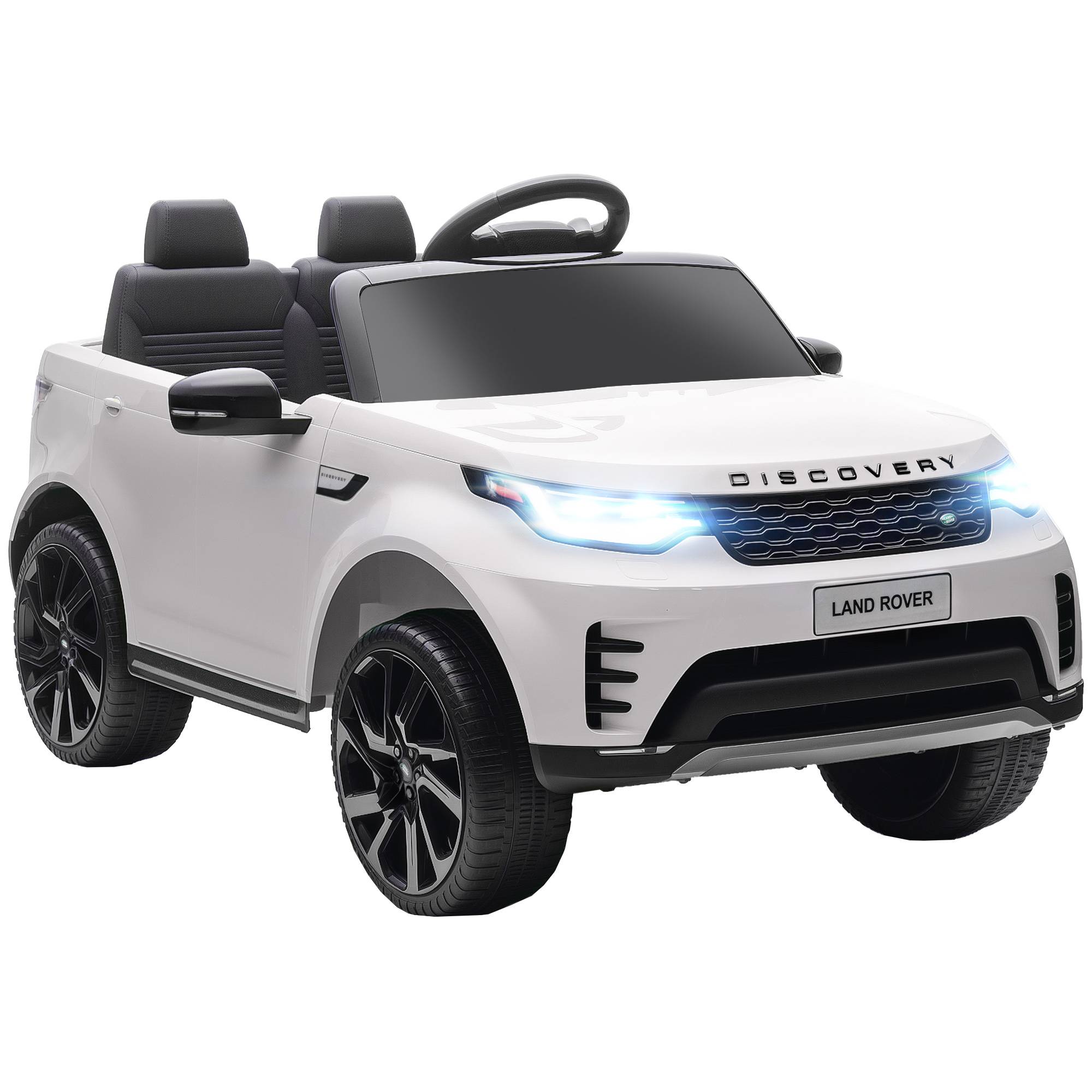 Voiture électrique enfant véhicule électrique Land Rover Discovery 12V télécommande 2,4 G 2 moteurs 105x68,5x58cm blanc - Image 1