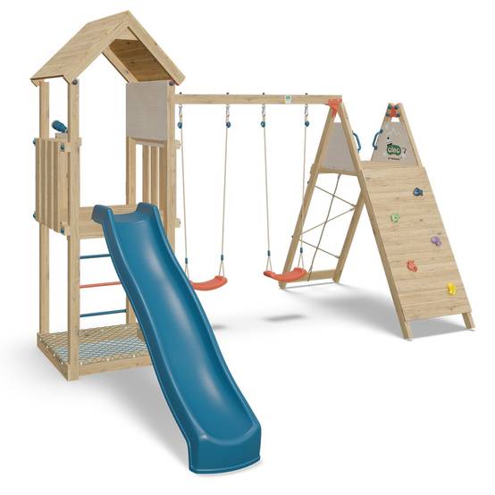 Trigano Jardin - Aire de jeux bois 2,20 m OLYMPIA XPLORER 2 - 9 enfants - Image 1