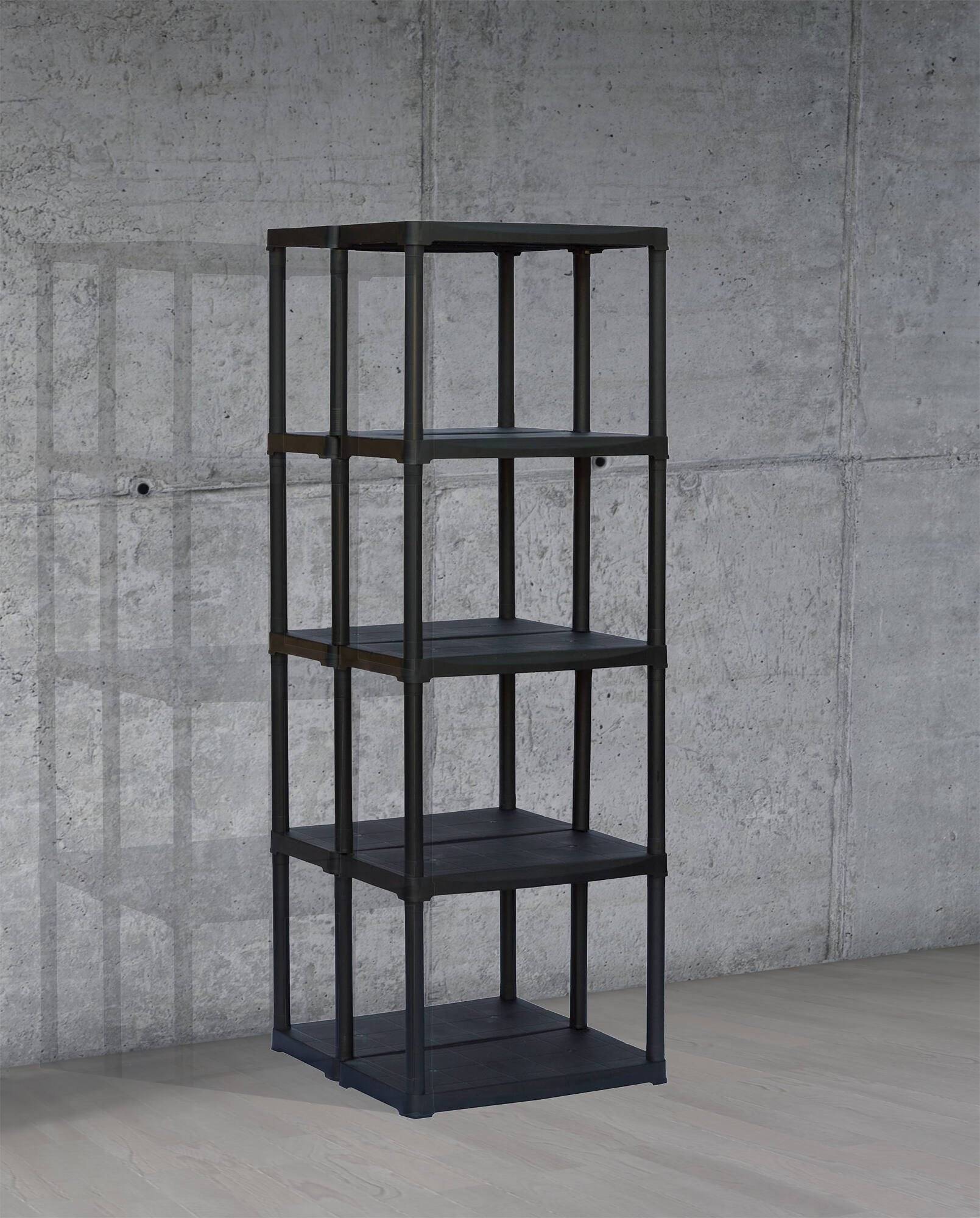 Dmora - Armoire d'extérieur Damme, Etagère d'extérieur, Armoire de balcon polyvalente, Armoire d'extérieur, Anthracite, 60x59h176 cm - Dmora - Image 2