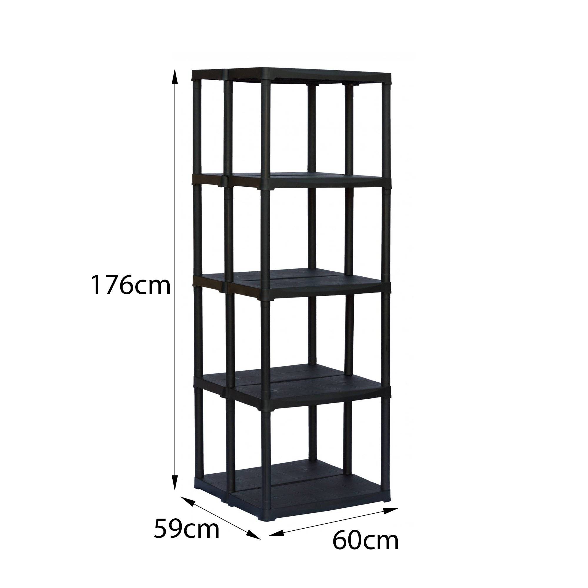 Dmora - Armoire d'extérieur Damme, Etagère d'extérieur, Armoire de balcon polyvalente, Armoire d'extérieur, Anthracite, 60x59h176 cm - Dmora - Image 3