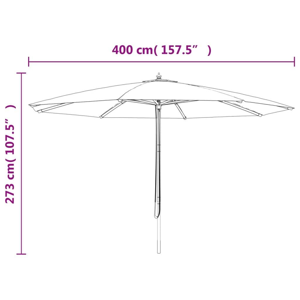 PANGIVO - Parasol de jardin bois sable 400 x 400 x 273 cm - PANGIVO - Image 8