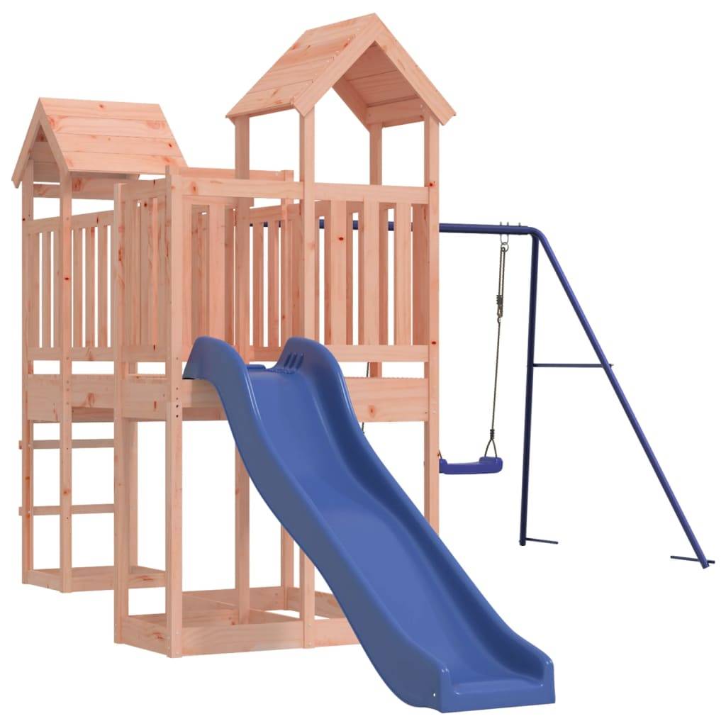 Helloshop26 - Aire de jeux d'extérieur balançoires toboggan portiques robuste jeux jardin 357 x 524 x 214 cm bois massif de douglas - Image 2
