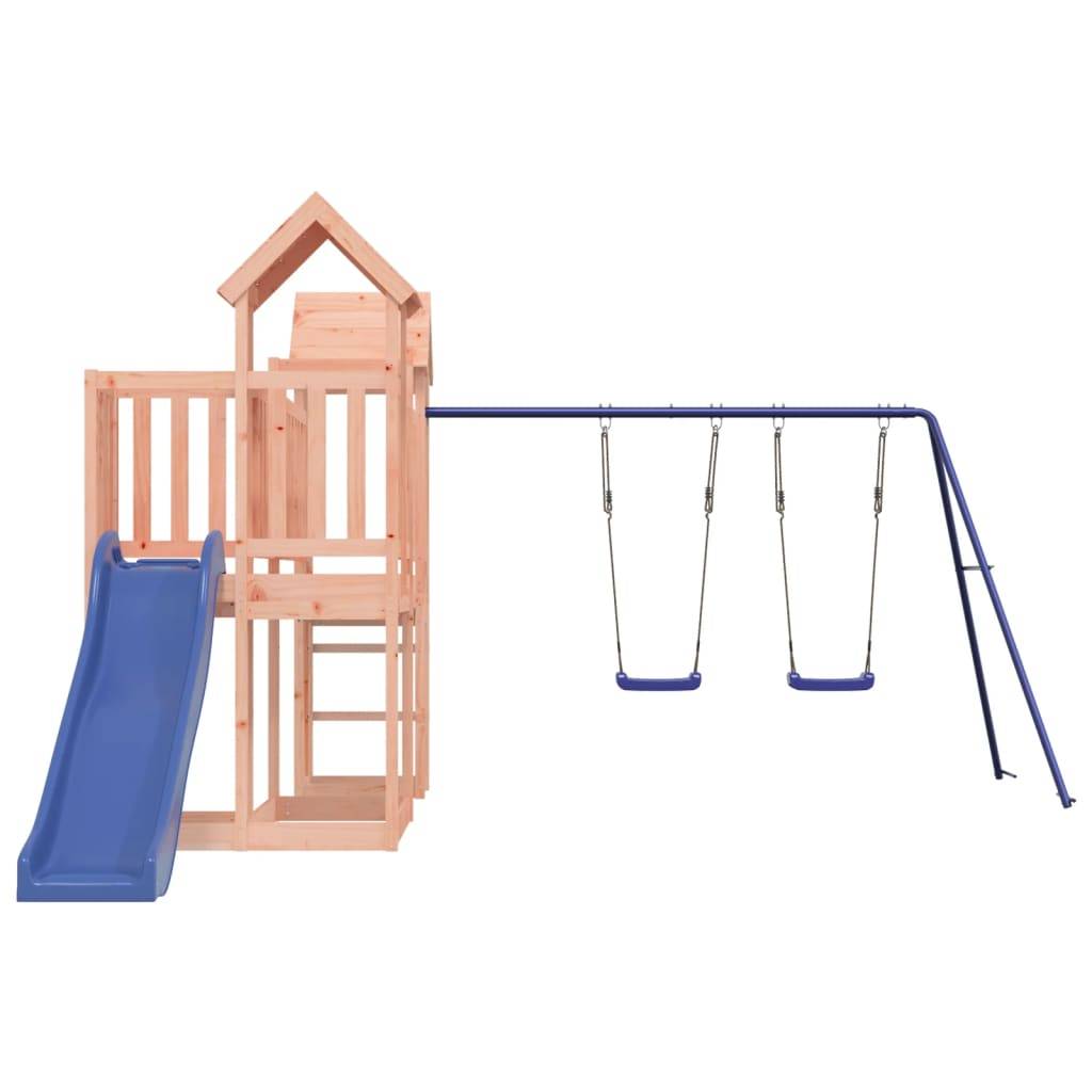 Helloshop26 - Aire de jeux d'extérieur balançoires toboggan portiques robuste jeux jardin 357 x 524 x 214 cm bois massif de douglas - Image 3