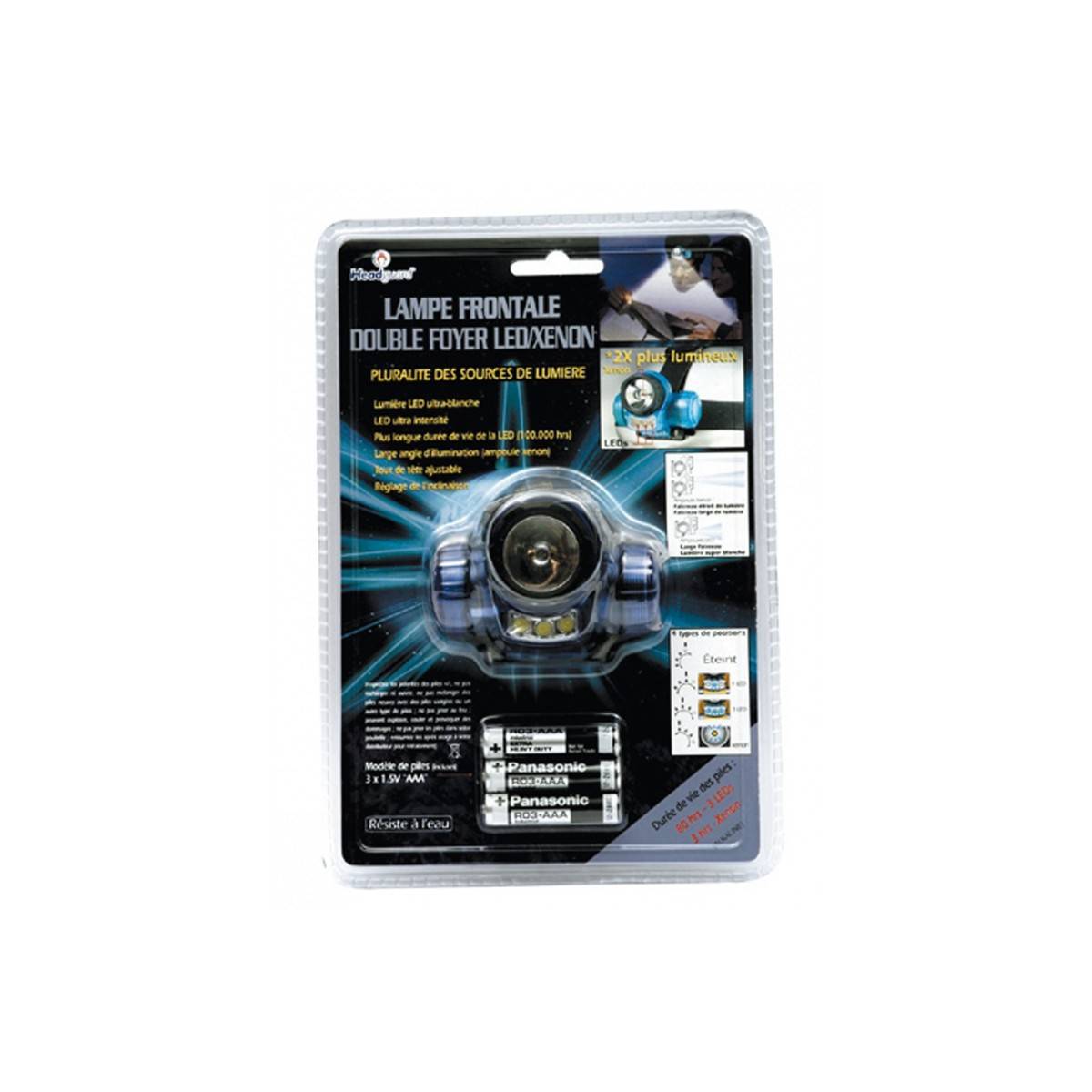 Lampe frontale Led/Xenon Etanche SINGER Professionnelle 4 positions 3 piles 1,5 V AAA fournies - Image 3