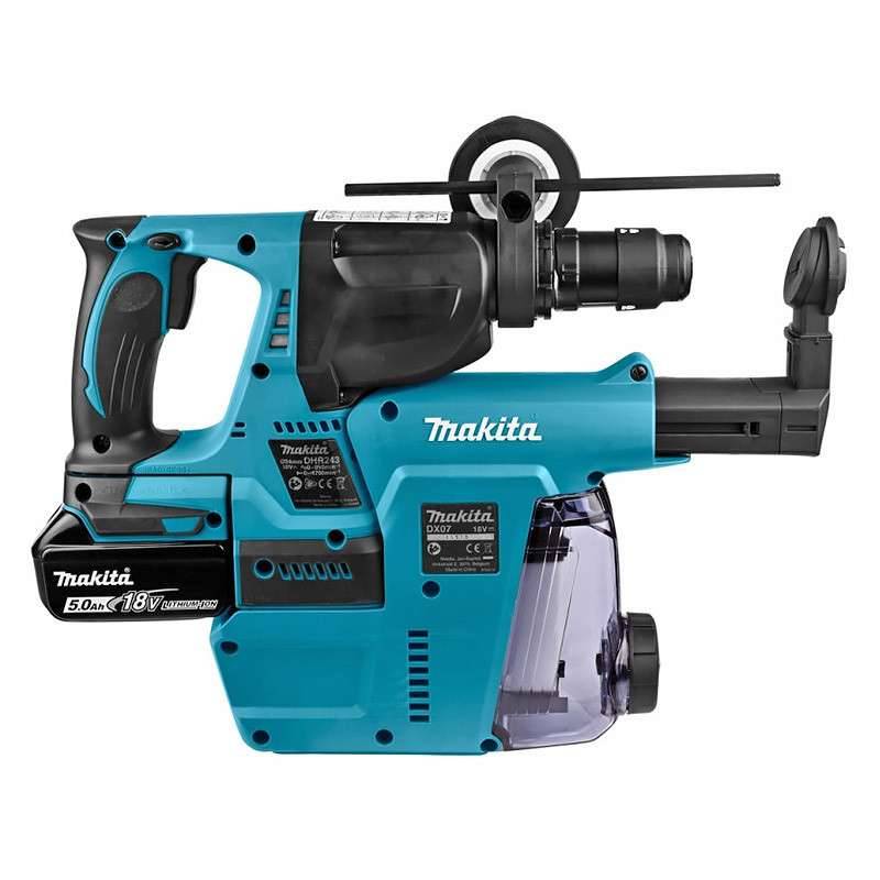 Perforateur SDS-PLUS LXT ® - MAKITA - avec 2 batterie 18V 5Ah - chargeur - MAKPAC - DHR183RTWJ - Image 7