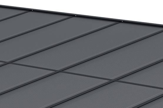 Cazeboo Pergola/Carport adossée 16,5 m² KLEO 5,5x3 m gris - toit terrasse en aluminium et polycarbonate - Image 6