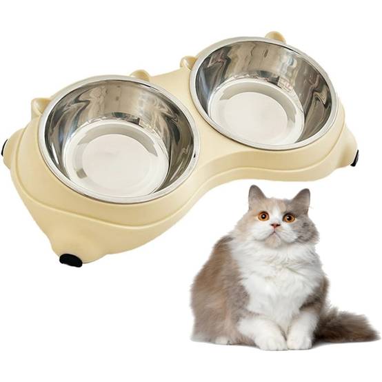 IntiMeg - Gamelle surélevée double bol pour chat - IntiMeg - Image 1