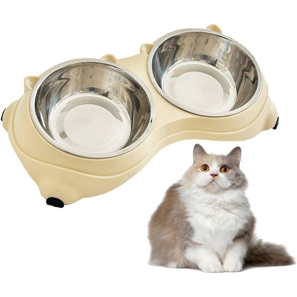 IntiMeg - Gamelle surélevée double bol pour chat - IntiMeg - Image 1