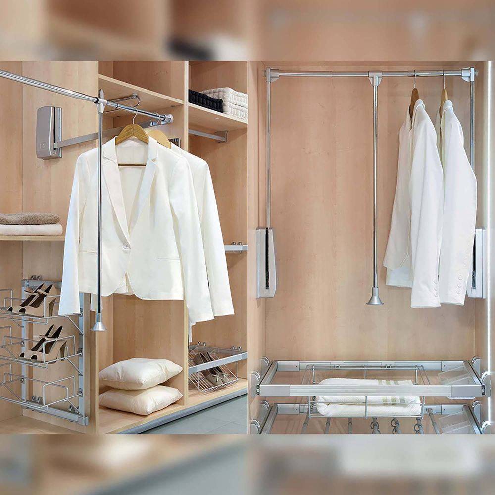 Emuca - Penderie rabattable chromée pour armoire Hang Largeur réglable de 83 à 150 cm - Image 2