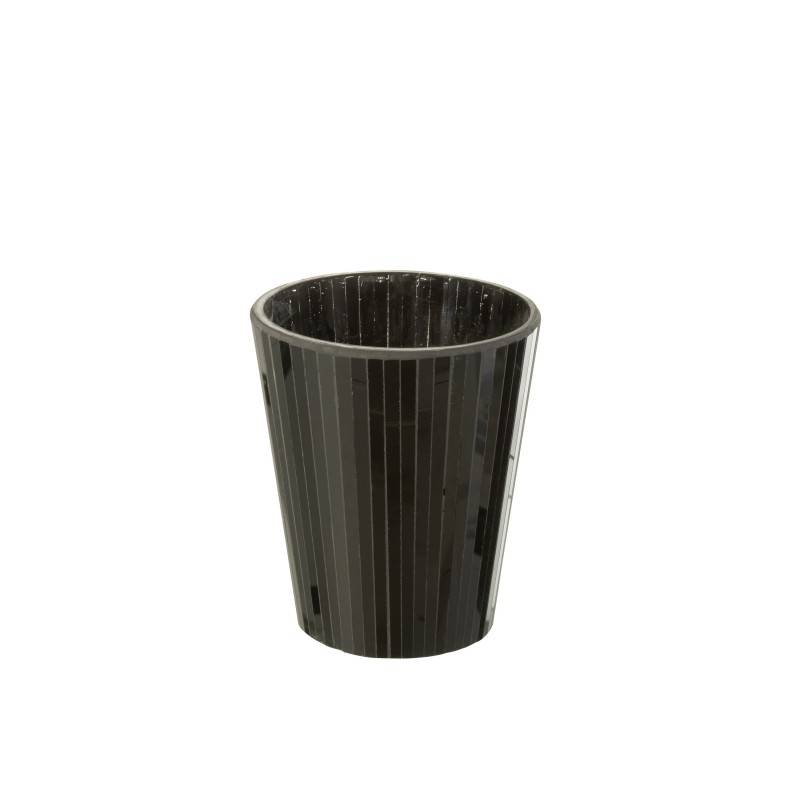 Bougie parfumée 60H dans pot en verre noir 15.5x15.5x18.5 cm - J-Line