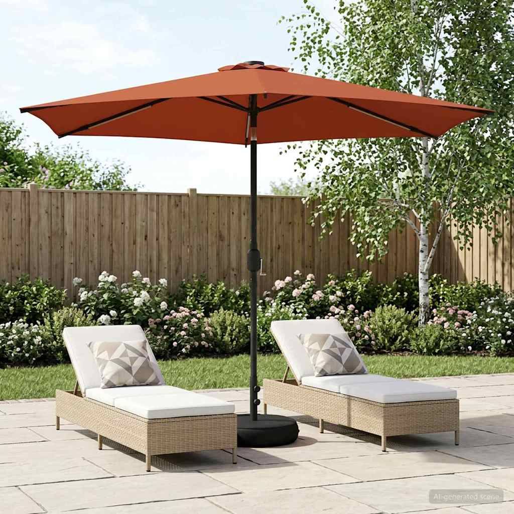 Parasol de jardin polyester terre cuite 296 x 296 x 235 cm - PANGIVO - Image 1