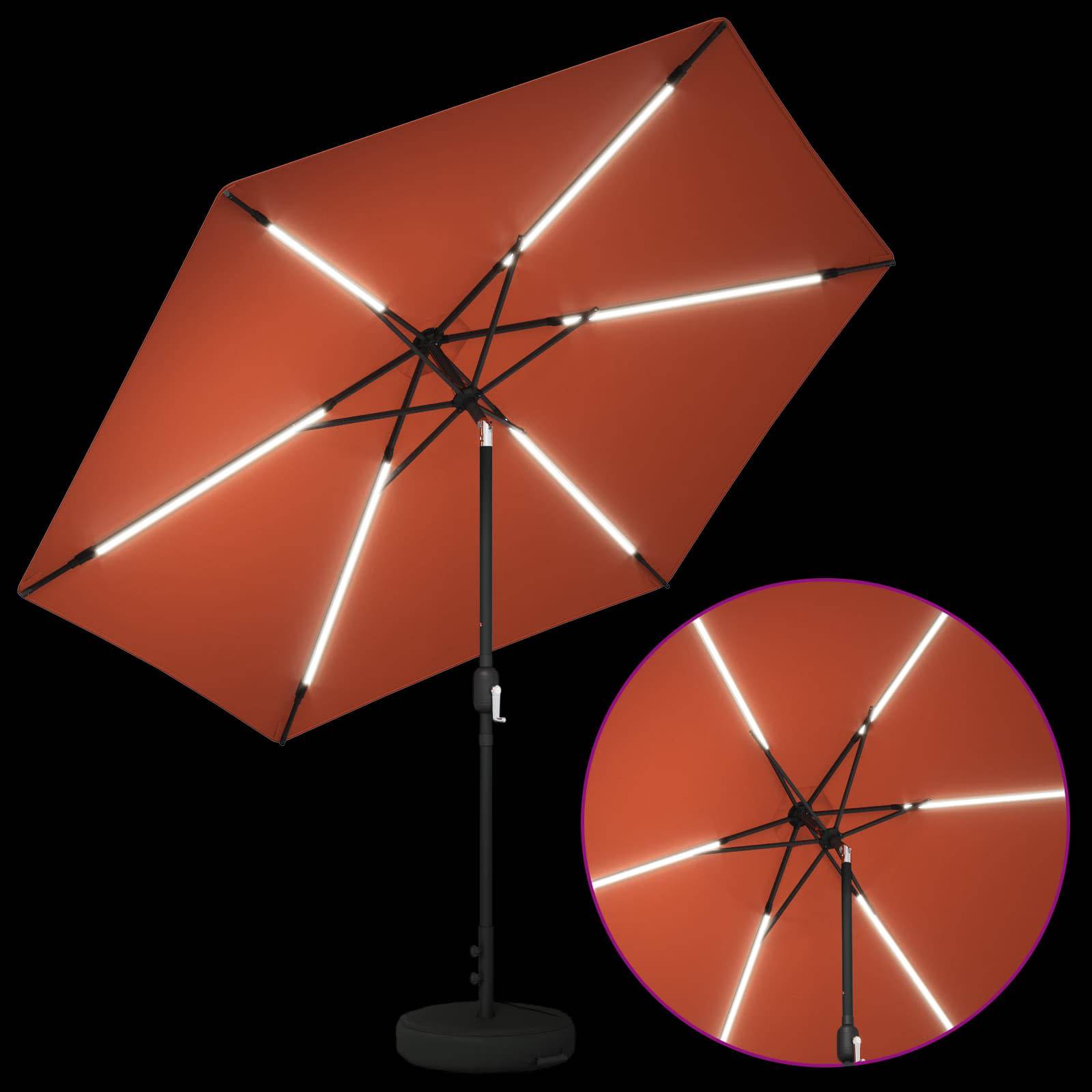 Parasol de jardin polyester terre cuite 296 x 296 x 235 cm - PANGIVO - Image 4
