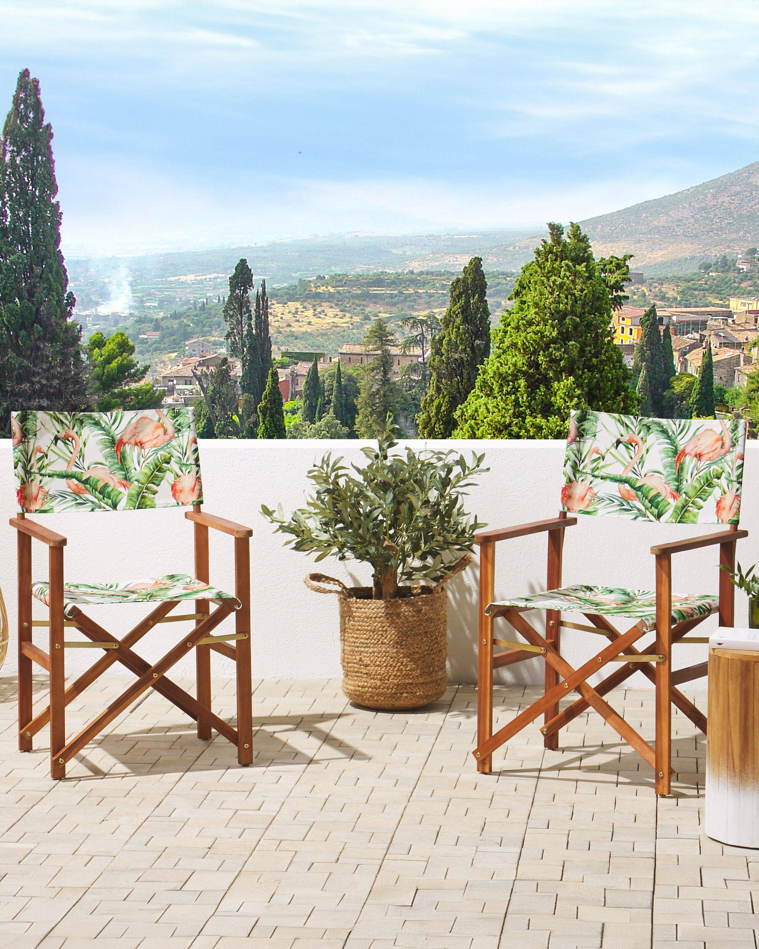Beliani - Chaise de jardin Tissu Marron foncé CINE - Beliani - Image 1