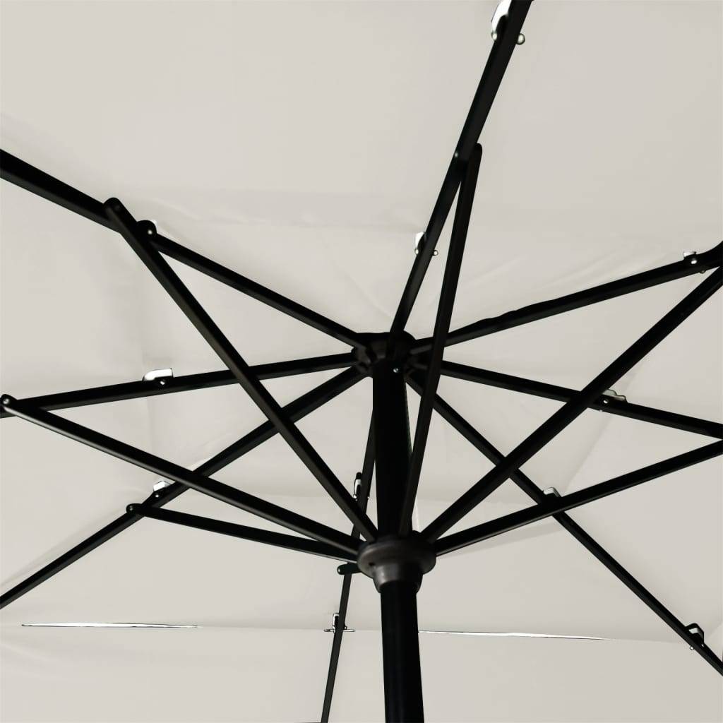 Helloshop26 - Parasol à 3 niveaux avec mât en aluminium 2,5 x 2,5 m sable - Image 5