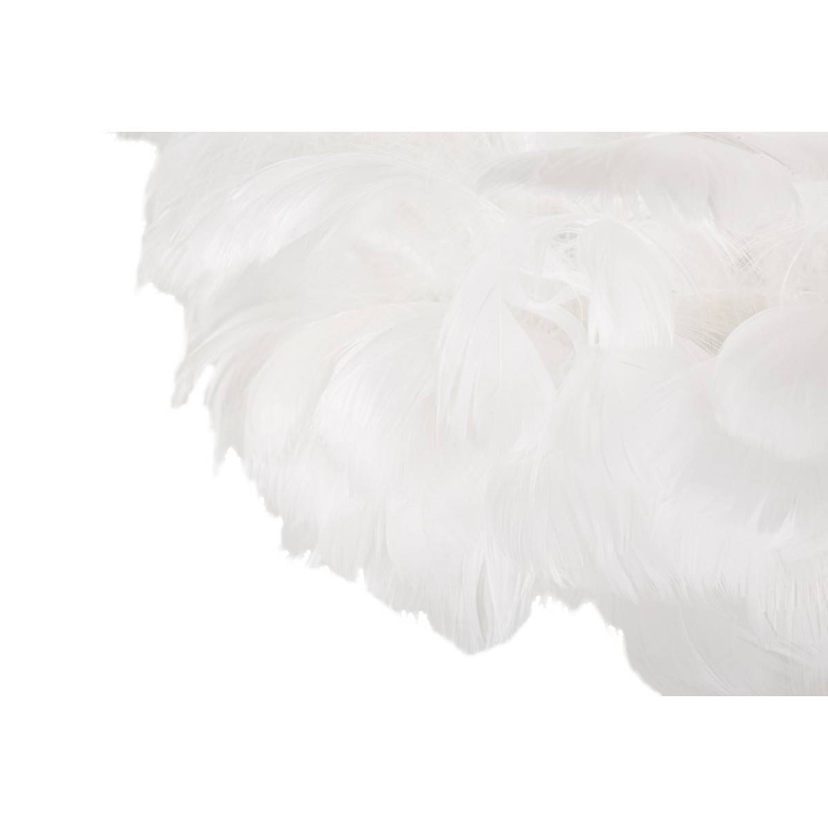 Lampadaire Imitation Plume "Slim" 170cm Or & Blanc - Image 3