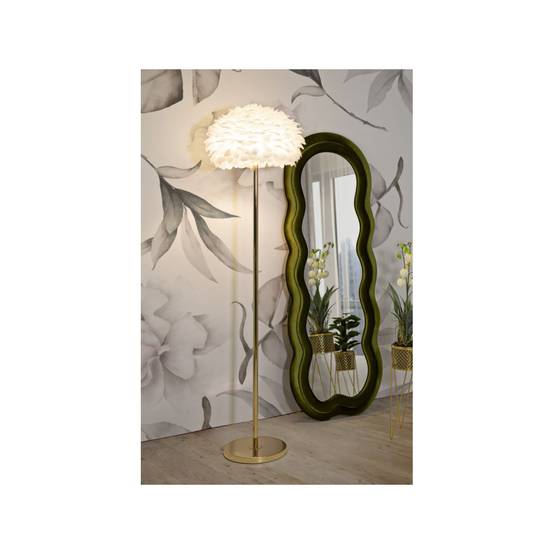 Lampadaire Imitation Plume "Slim" 170cm Or & Blanc - Image 5