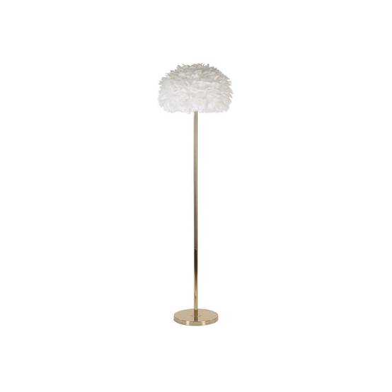 Lampadaire Imitation Plume "Slim" 170cm Or & Blanc - Image 1
