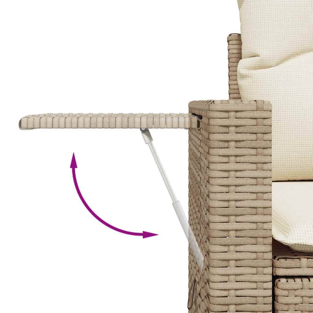 ComfortXL - Petit salon de jardin 5 pcs beige résine tressée avec table bois ajustable et rangement – ComfortXL Outdoor Living - Image 10