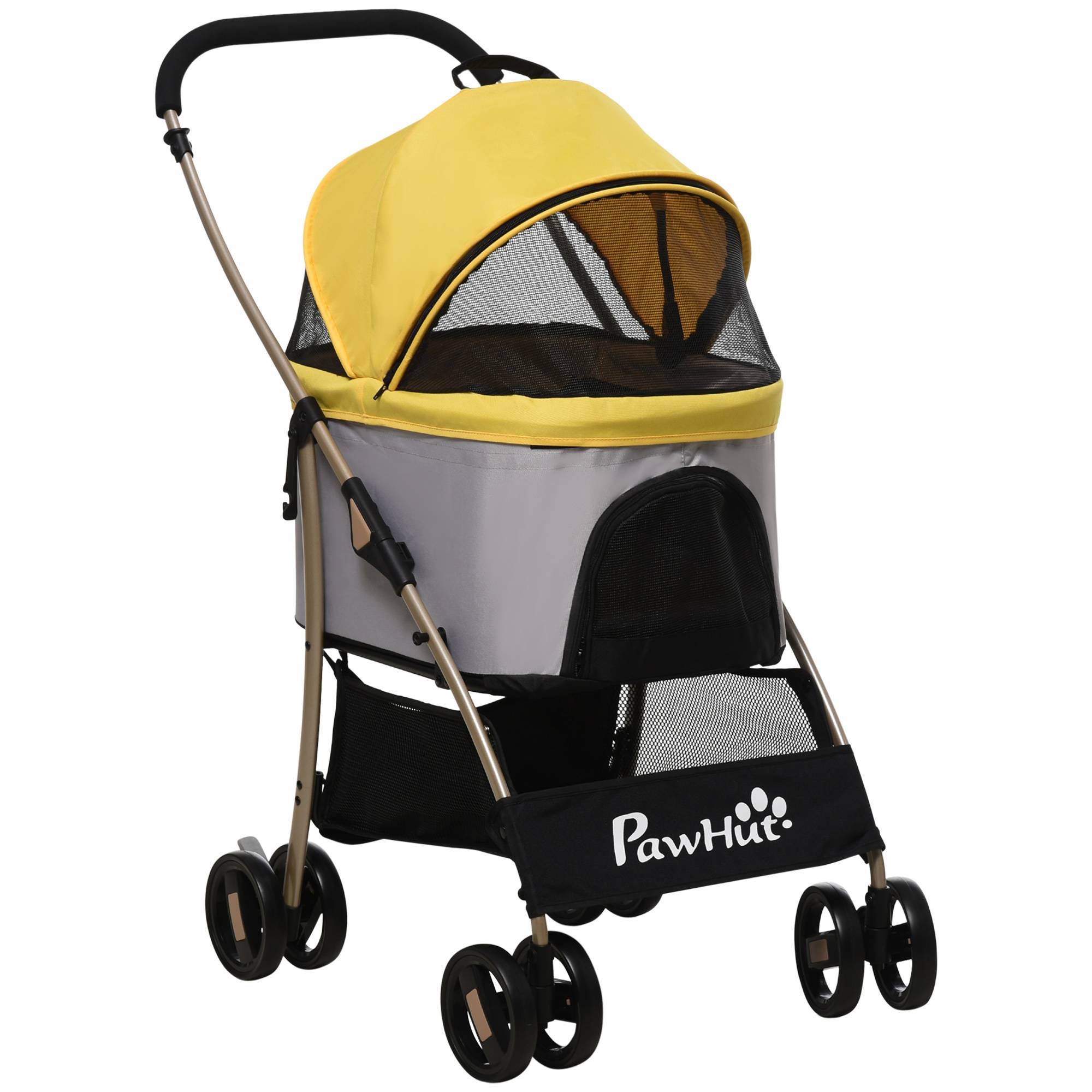 PANGIVO - Chariot pour chien 2-en-1, tissu Oxford, jaune, 82 x 49.5 x 98 cm - PANGIVO - Image 1