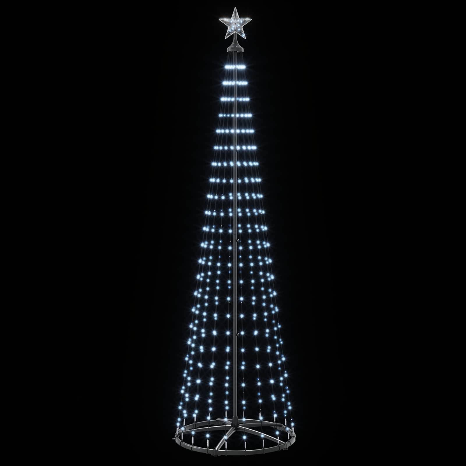 Vidaxl - Sapin cône lumineux LED 250 cm 470 LED Blanc froid Acier Blanc vidaXL 42050813 - Image 5